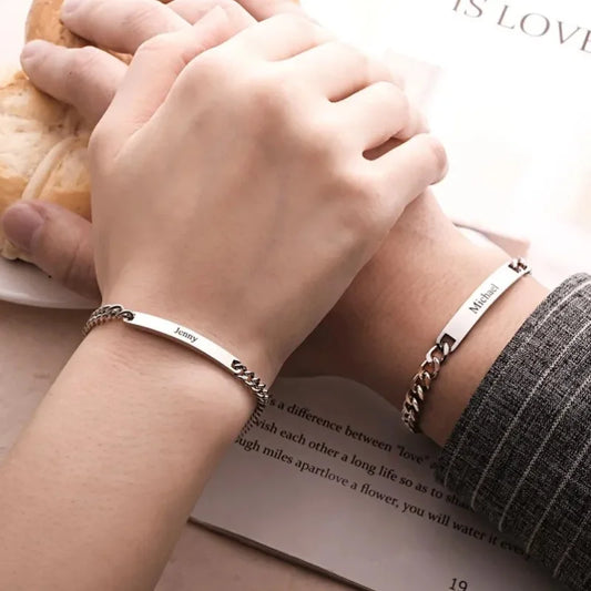 Set bracelet personnalisé pour homme et femme  - idée cadeau saint valentin